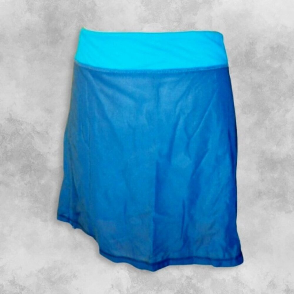 Lululemon Mesh Short Skirt Side Drawstring Wide Waistband Adjustable Cord Blue W